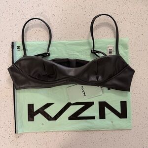 Black Faux Leather Crop Top